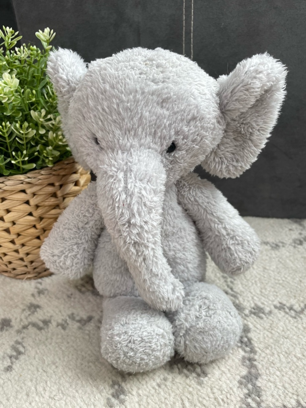 Rare JELLYCAT Nugget Elephant medium 12” Grey Stuffed Toy Retired 2013